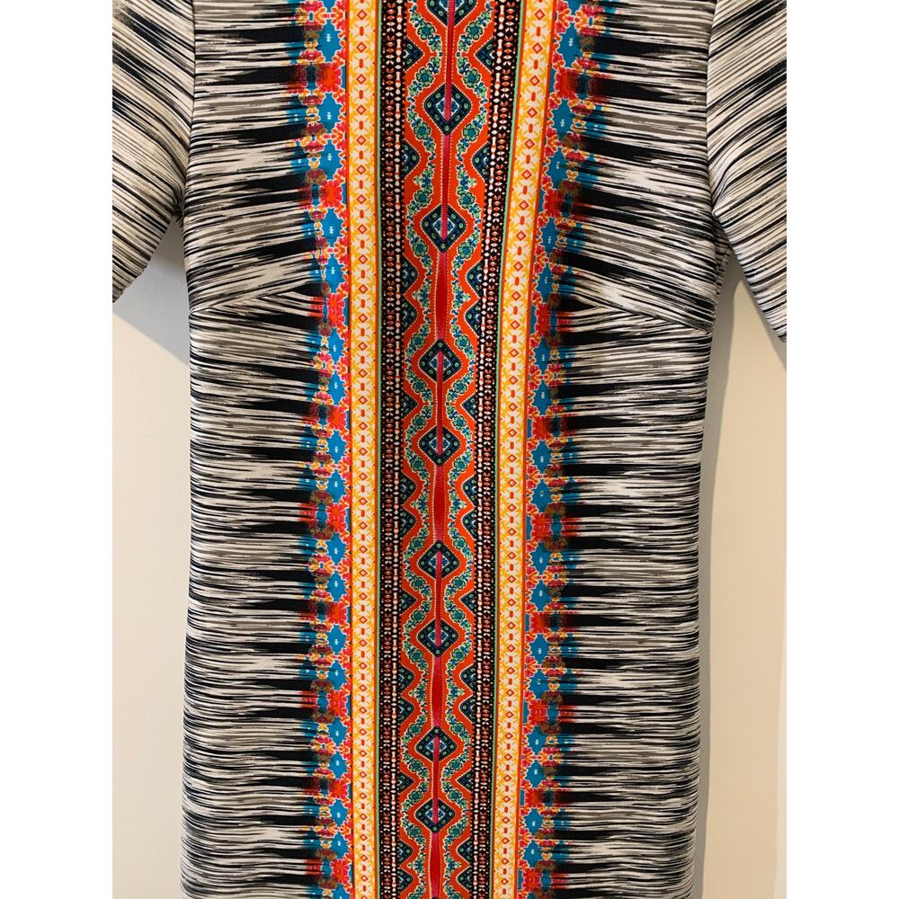 Fifth & Park Dress Womens Size 4 Aztec Tribal scuba knit boho career comfy - Picture 2 of 9